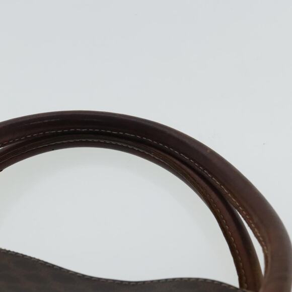 CELINE Macadam Canvas Hand Bag Pvc Leather Gold Brown - Picture 14 of 16